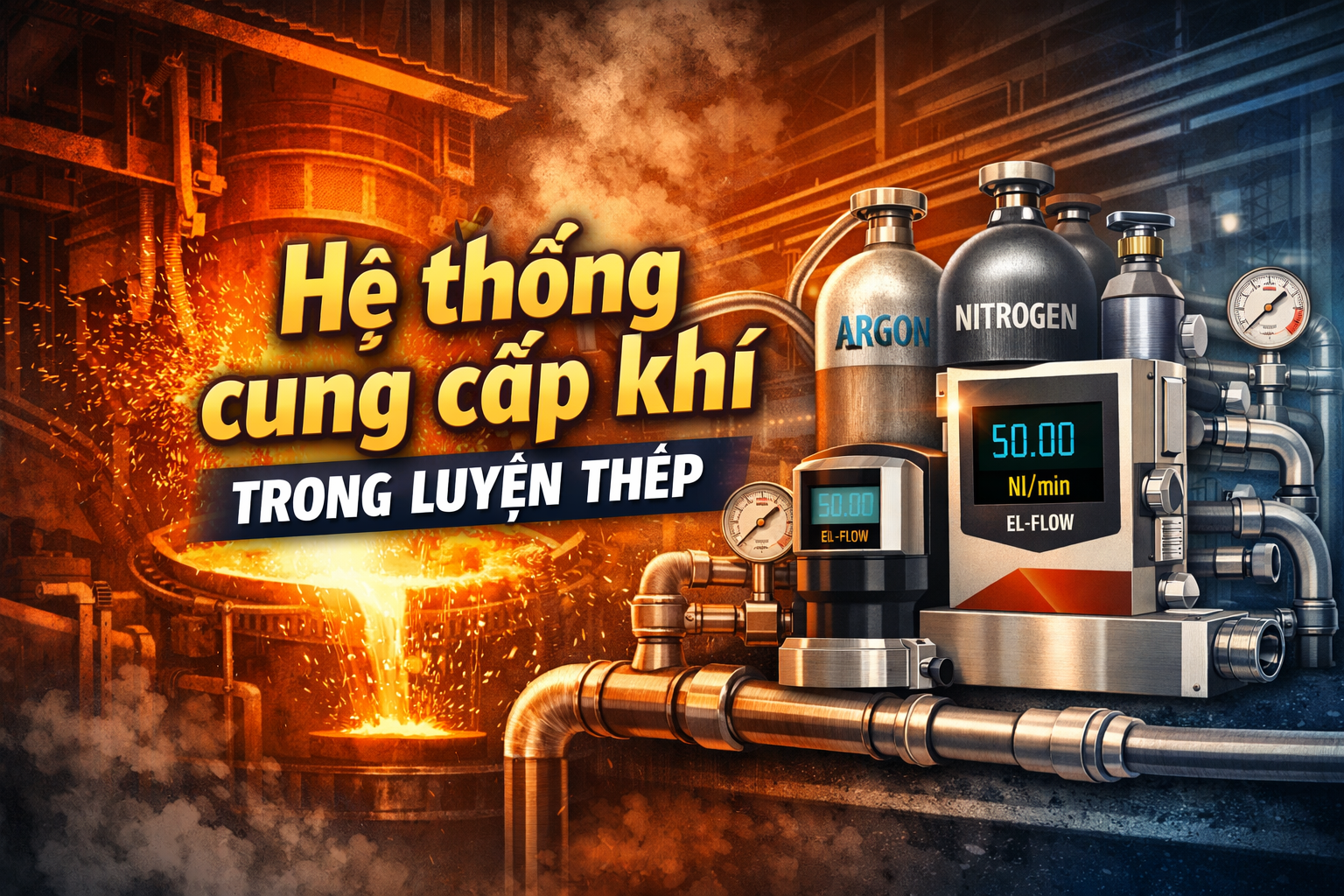 Hệ thống cung cấp khí trong luyện thép - Gas supply Bronkhorst Vietnam